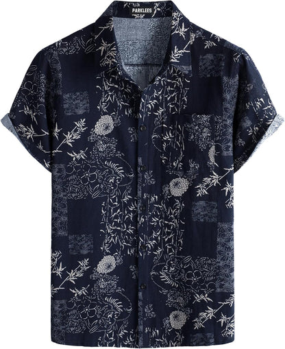 Men’s Floral Casual Short Sleeve Shirt