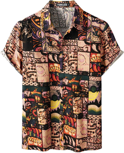 Men’s Floral Casual Short Sleeve Shirt