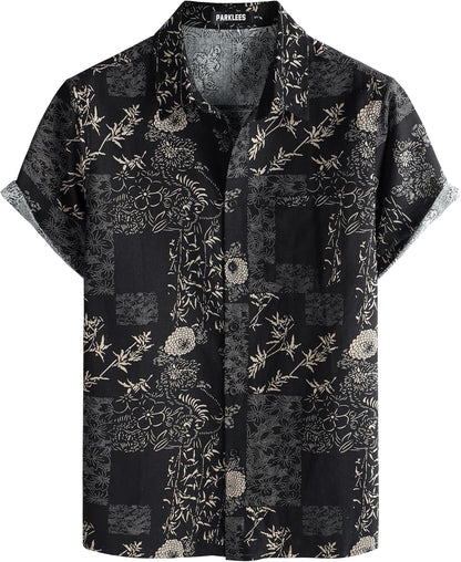 Men’s Floral Casual Short Sleeve Shirt