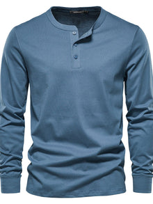 Men's Full Size Quarter Button  T-Shirt