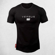 Men's Letter Print Round Neck Cotton Shirt for Workout