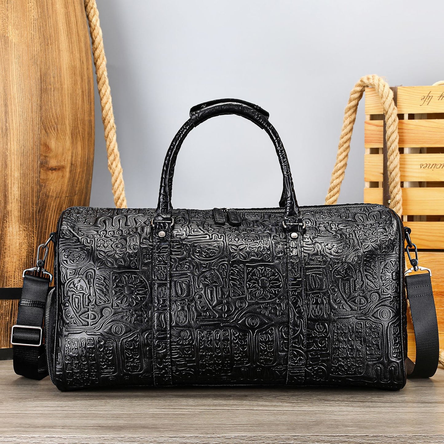 Mens Leather Embossed Handbag