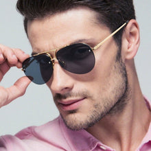 Mens Metal Half Frame Sunglasses