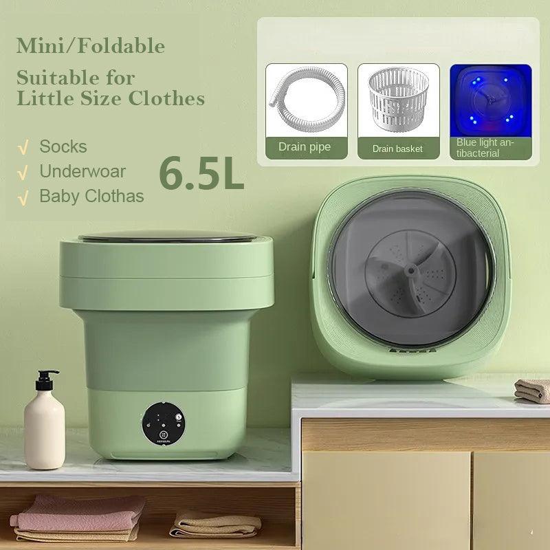 Mini foldable washing machine for travel and small space laundry