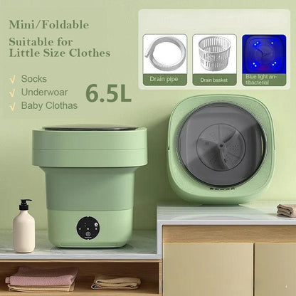 Mini foldable washing machine for travel and small space laundry
