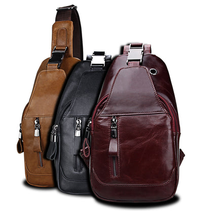 Mens Cowhide Crossbody Bag