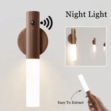 Modern LED wood USB night light with minimalist wooden design