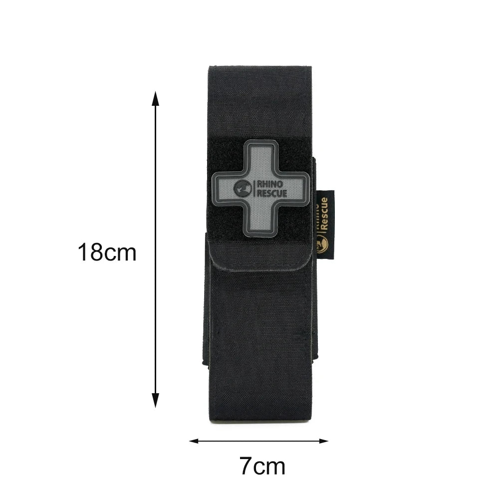 Molle-compatible tourniquet pouch holder with medical shears bag