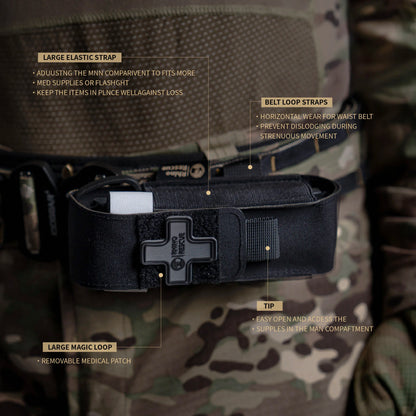 Molle-compatible tourniquet pouch holder with medical shears bag