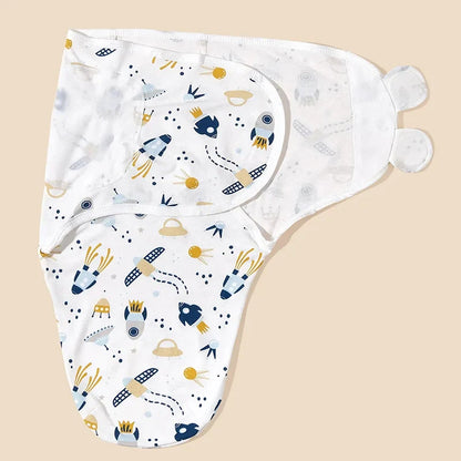 Newborn Cotton Baby Swaddle Wrap Adjustable Sleepsack Hat Set