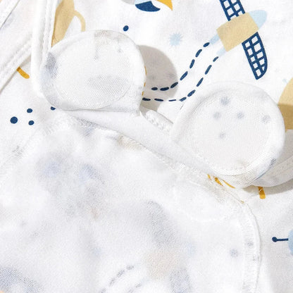 Newborn Cotton Baby Swaddle Wrap Adjustable Sleepsack Hat Set