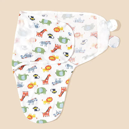 Newborn Cotton Baby Swaddle Wrap Adjustable Sleepsack Hat Set