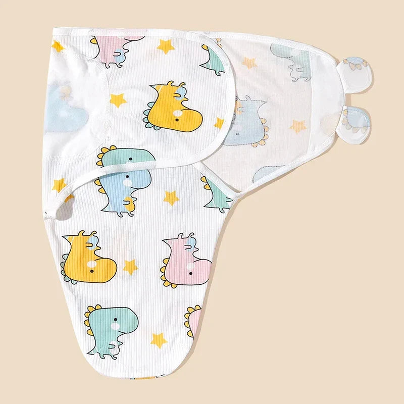 Newborn Cotton Baby Swaddle Wrap Adjustable Sleepsack Hat Set