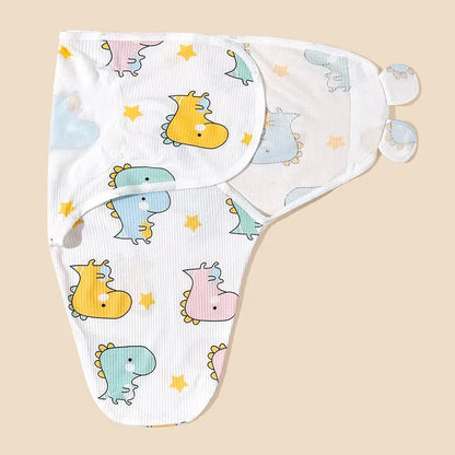 Newborn Cotton Baby Swaddle Wrap Adjustable Sleepsack Hat Set