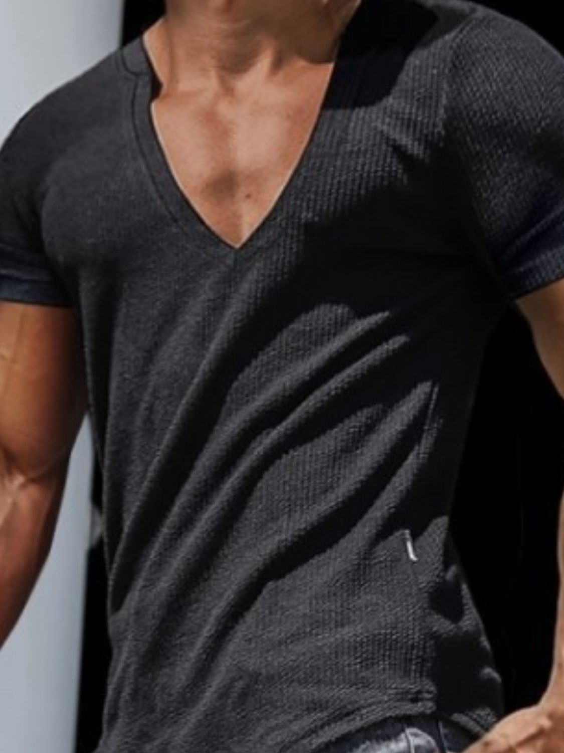 Notched Short Sleeve T-Shirt