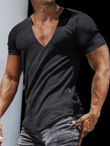 Notched Short Sleeve T-Shirt