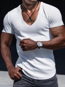 Notched Short Sleeve T-Shirt