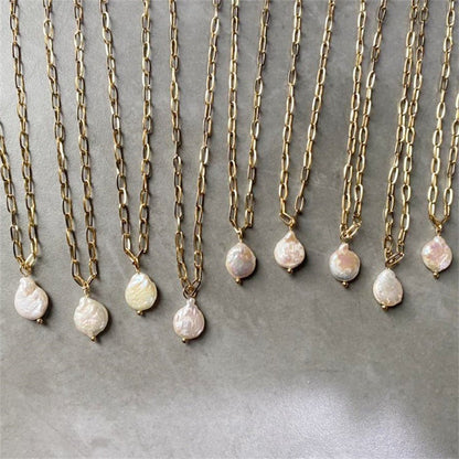 Hanalei Pearl Coin Paperclip Necklace (Bundle)