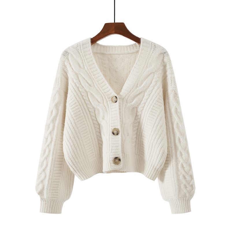 Women's Y2K Korean Style Loose V-Neck Knitted Cardigan