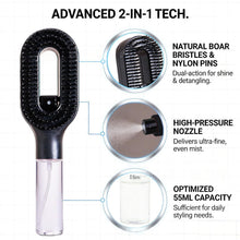 Spray anti frizz hair brush