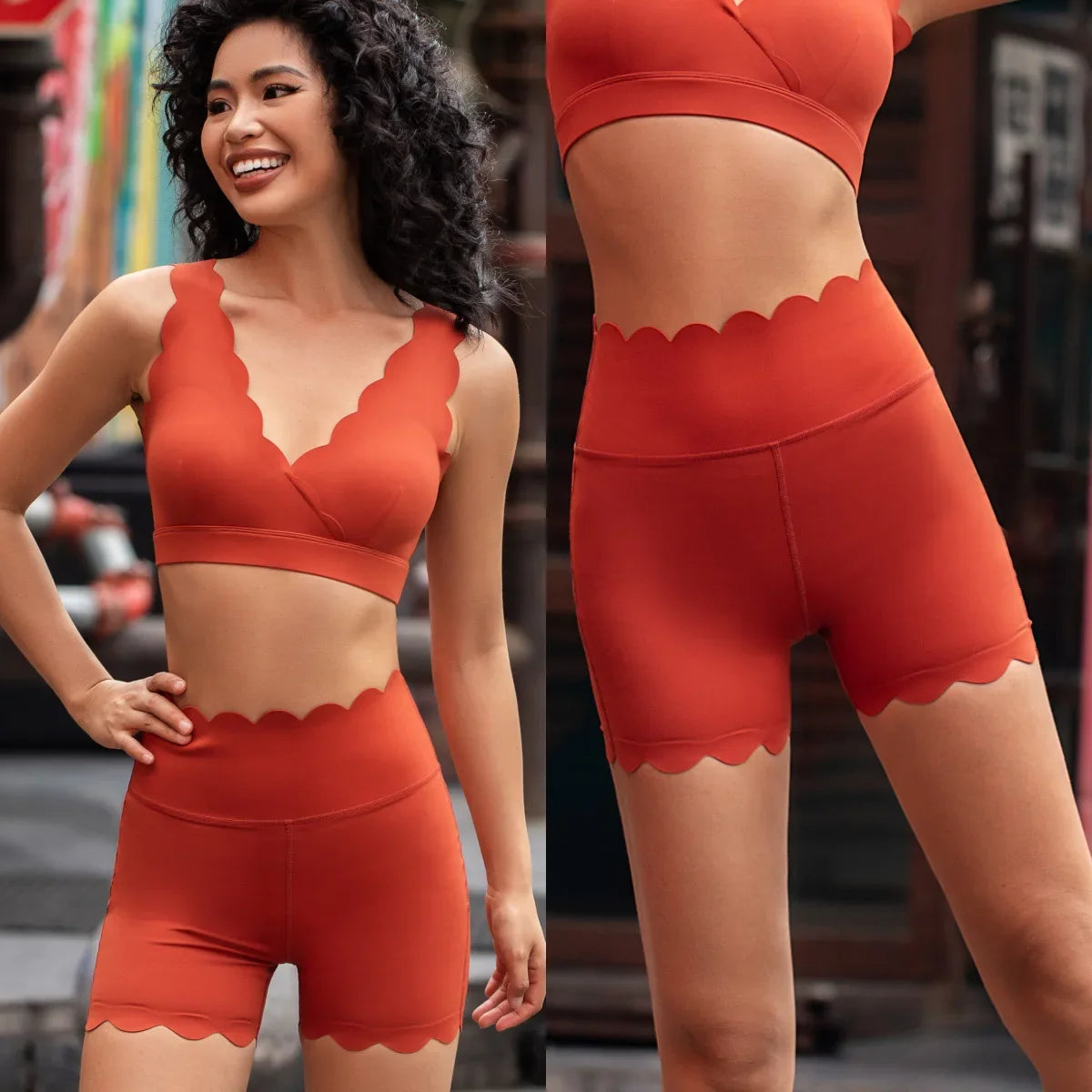 Women's high waist yoga shorts for gym, running, and fitness