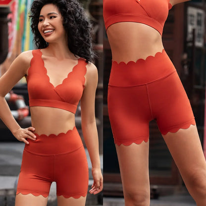 Women's high waist yoga shorts for gym, running, and fitness