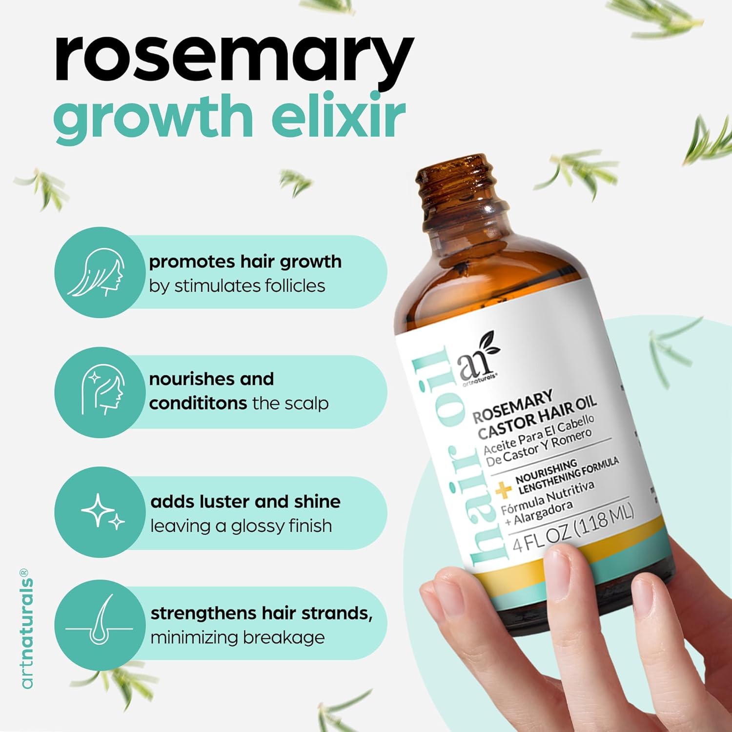 Organic Rosemary & Coconut Hair Growth Oil 