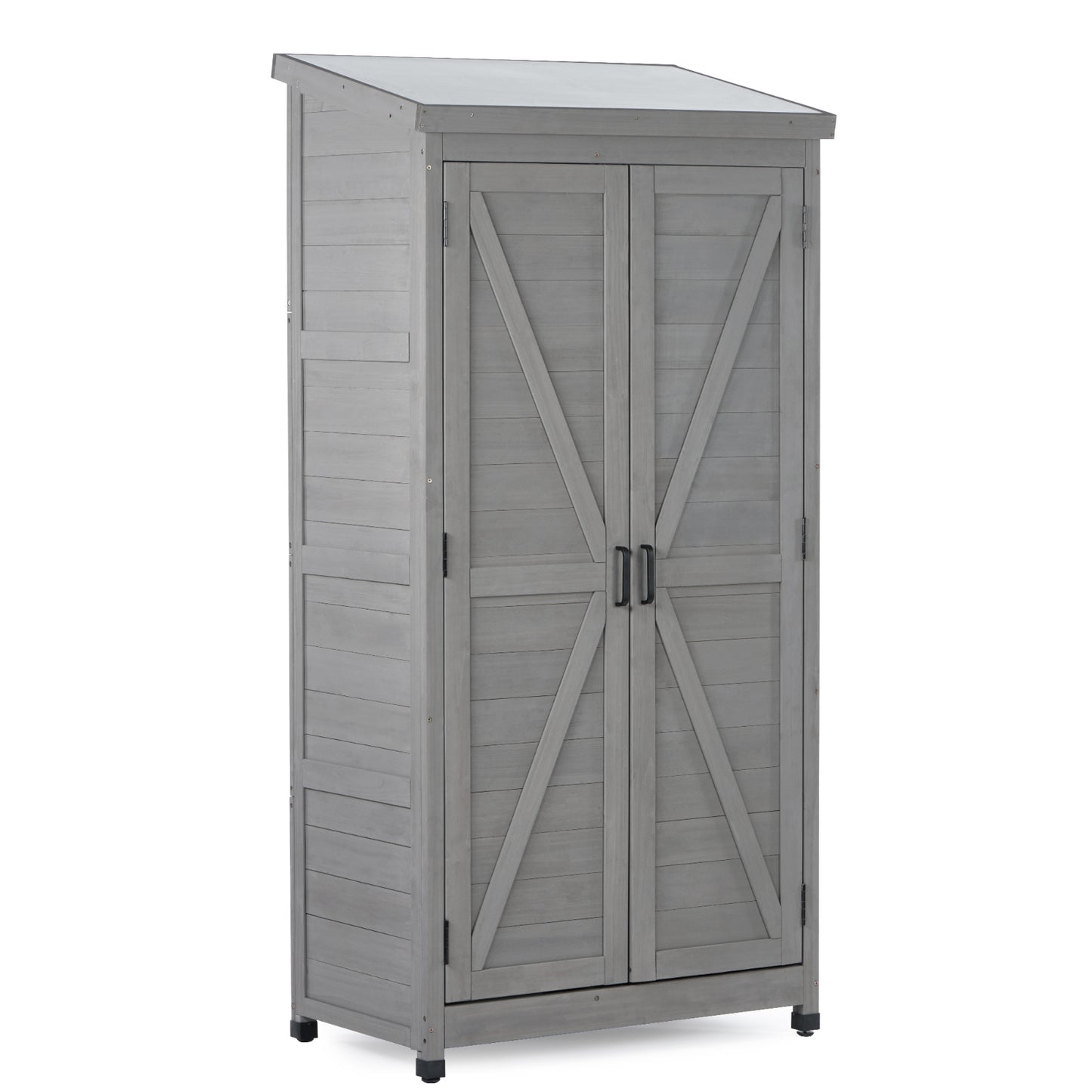 Outdoor Storage Cabinet With Metal Top
