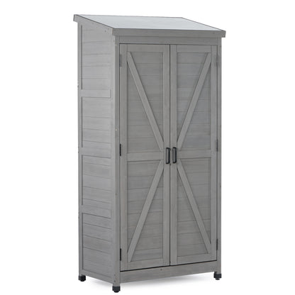Outdoor Storage Cabinet With Metal Top
