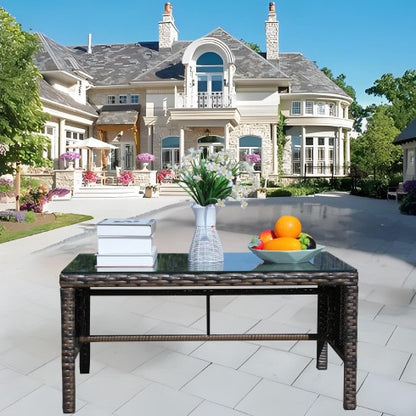 Outdoor rattan coffee table
