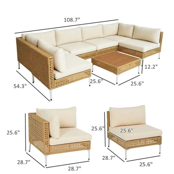 Modular patio sofa set