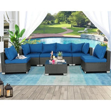 PE rattan outdoor patio furniture with cushions