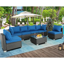 PE rattan outdoor patio furniture with cushions