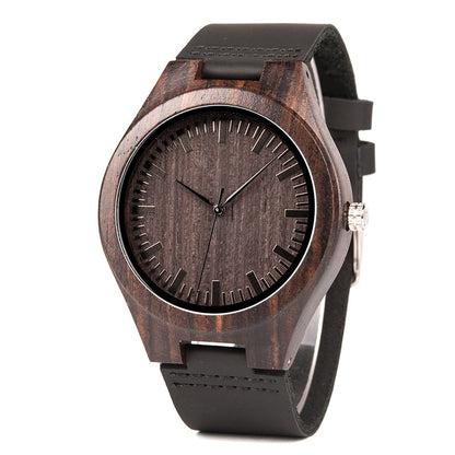 Engraved wooden watch