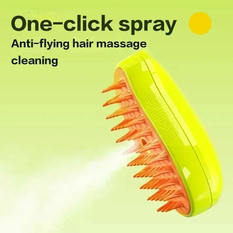 Pet Grooming Steam Brush for Dogs and Cats - Gentle Steam Cleaning Tool