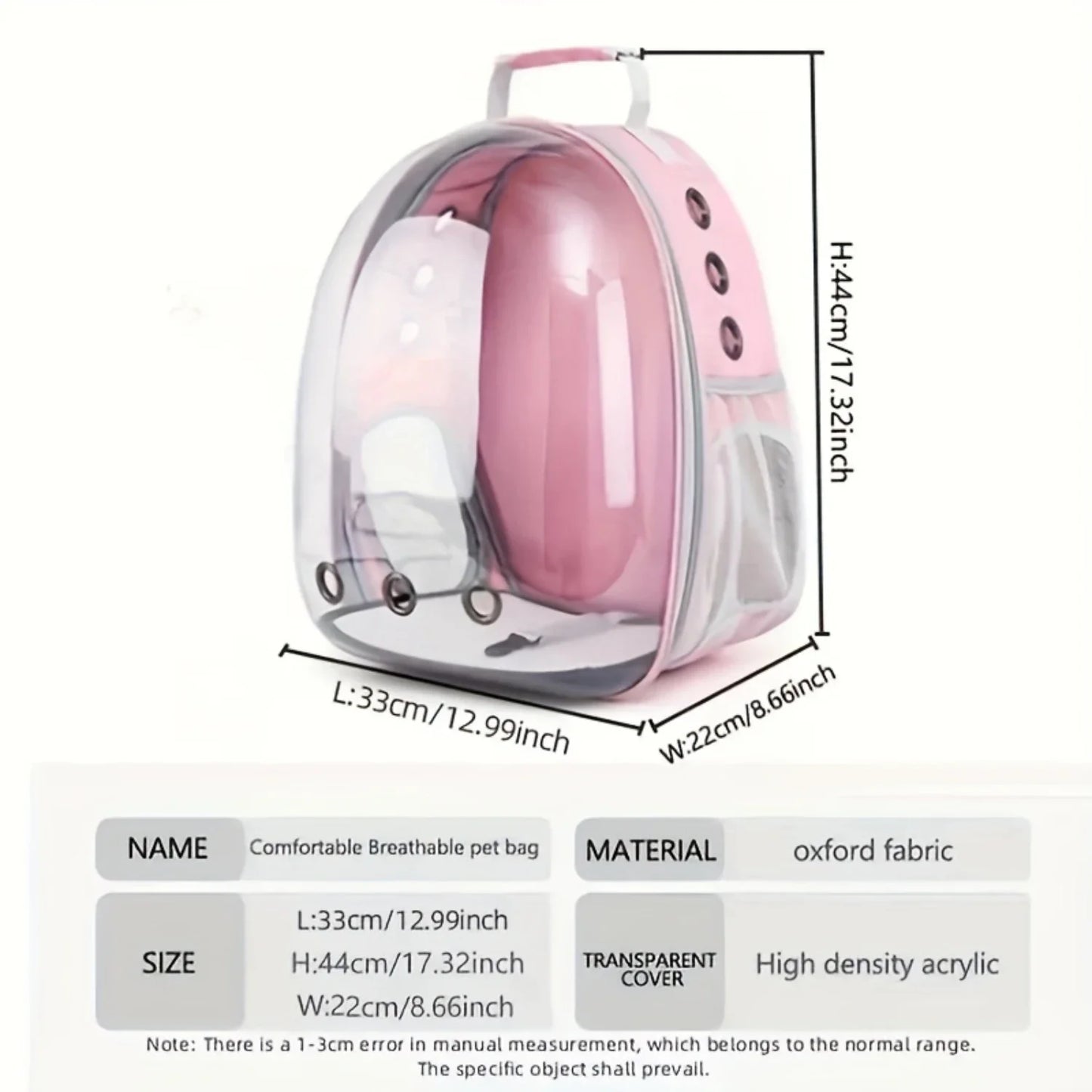 Pet Space Capsule Backpack Carrier – Bubble Style Travel Bag for Cats and Dogs