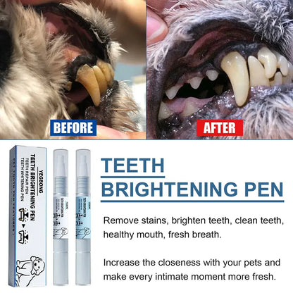 Pet toothbrush pen used to clean teeth of dogs and cats for oral hygiene