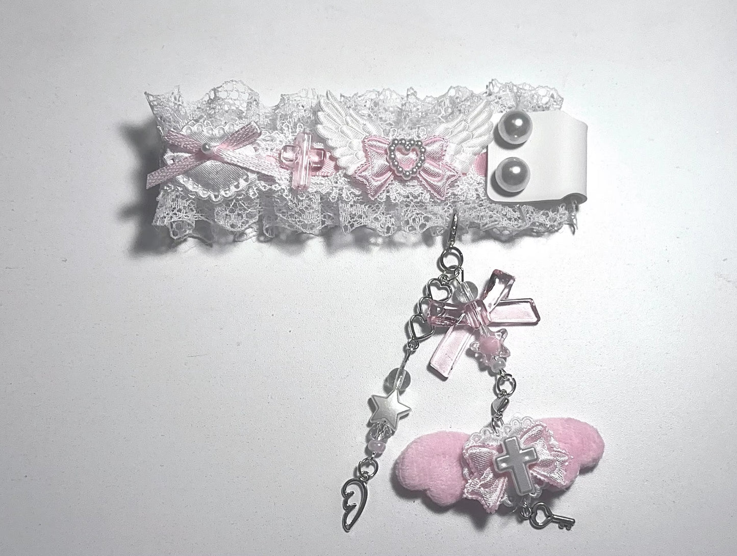 Lace keyboard ribbon charm