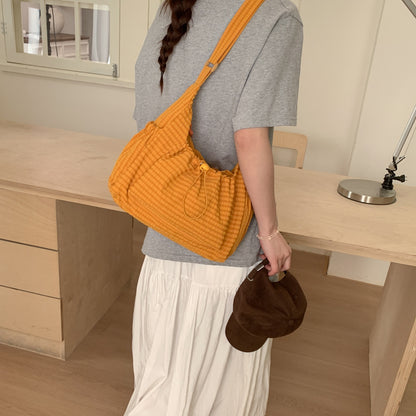 Plaid Drawstring Crossbody Bag