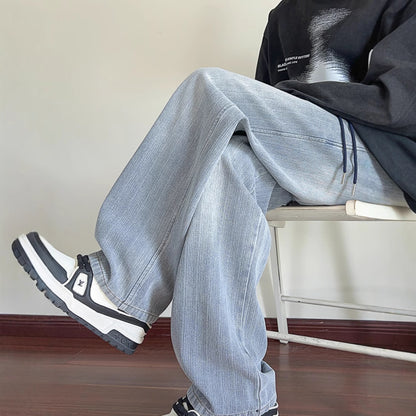 Straight Leg Denim Trousers