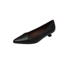 Leather Kitten Heel Pumps