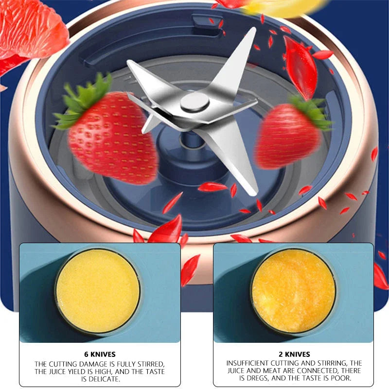 Portable automatic blender with USB charging for smoothies and shakes