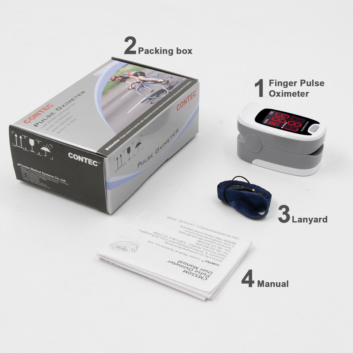 FDA approved fingertip pulse oximeter for SpO2 and heart rate monitoring