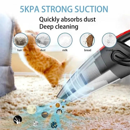 Portable wireless vacuum cleaner for car, home, and office use