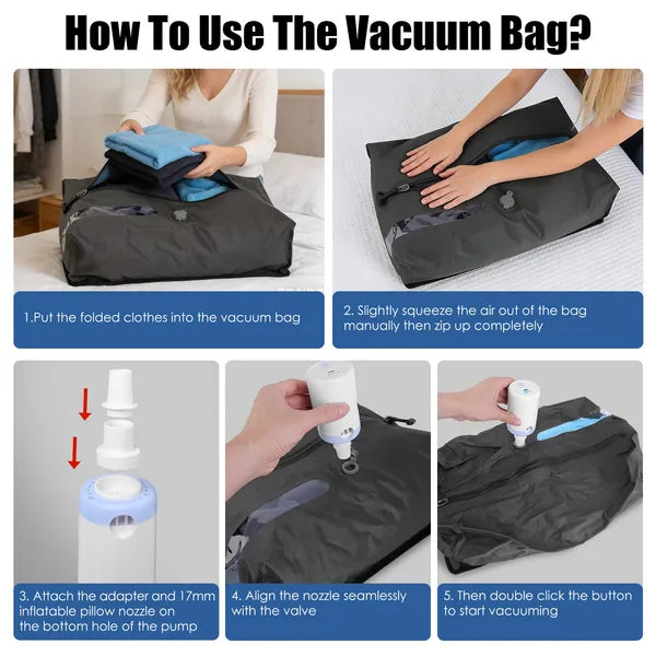 Vacuum compression packing bags