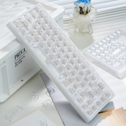 Frosted translucent white keycaps