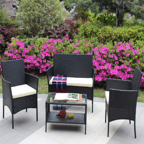 Rattan patio sofa set
