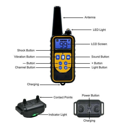 Rechargeable Waterproof Dog Training Collar with Remote for Obedience