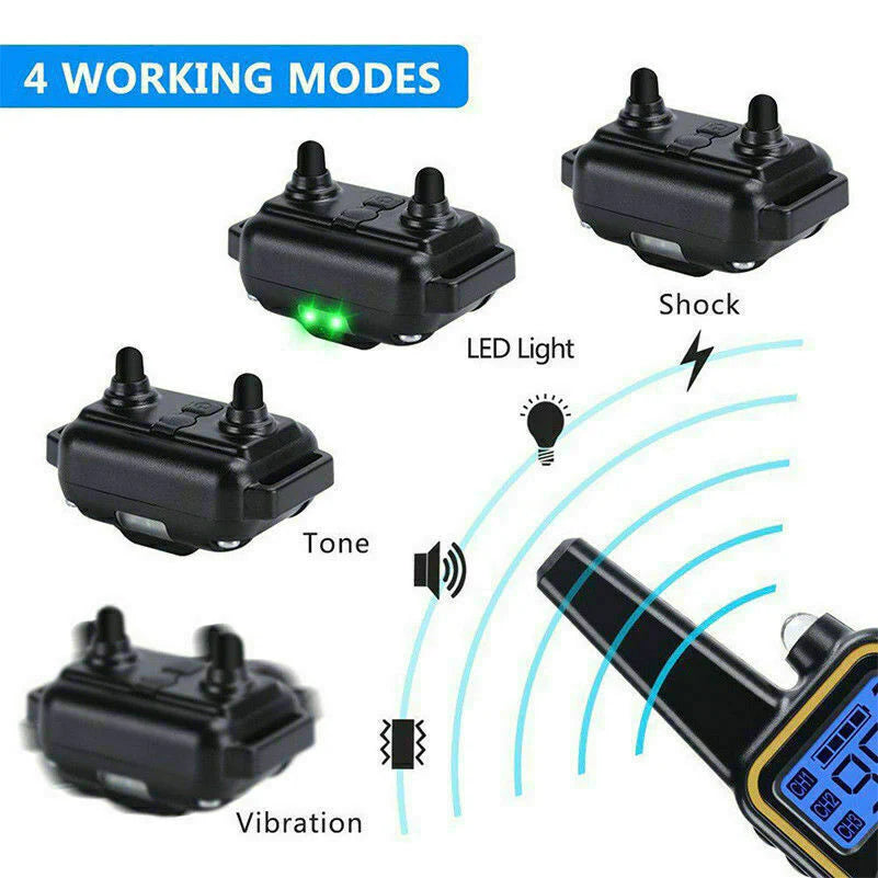 Rechargeable Waterproof Dog Training Collar with Remote for Obedience