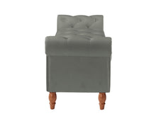 Grey Velvet Storage Ottoman
